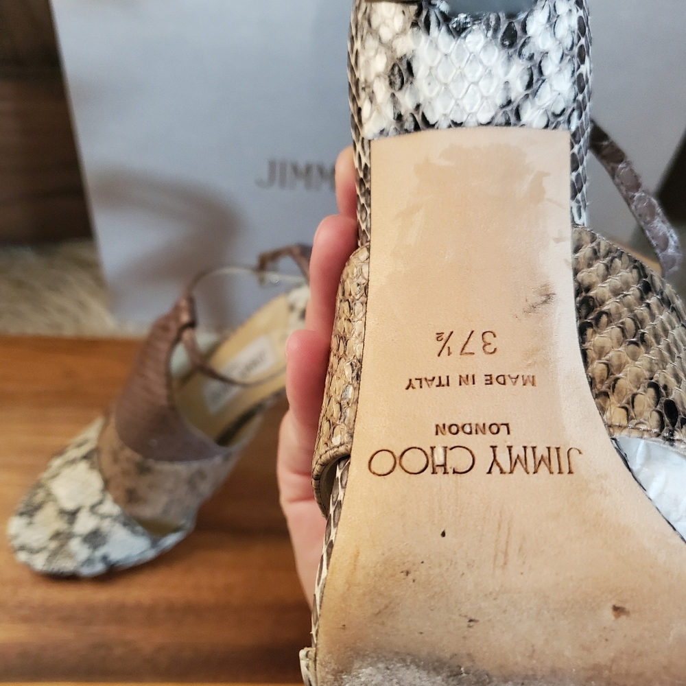 Jimmy Choo Timbus 100 Snakeskin Pump - Picture 6 of 6